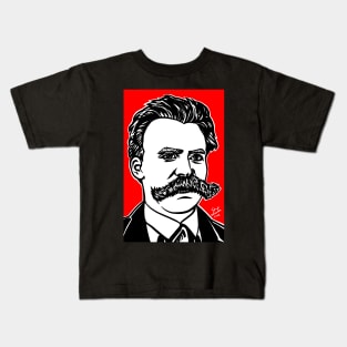 FRIEDRICH NIETZSCHE ink and acrylic portrait Kids T-Shirt